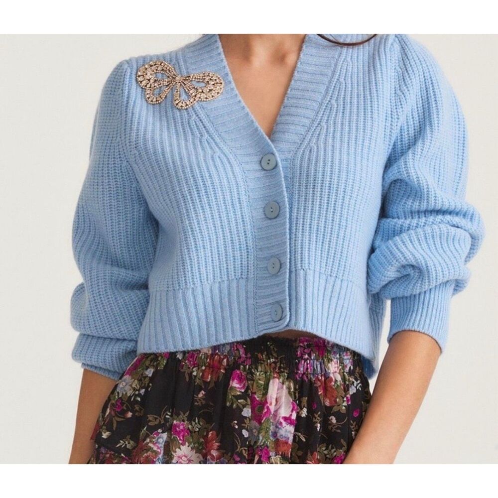 Love Shack Fancy Larsa Cropped Wool/Cashmere Cardigan MSRP;$495 *note - Picture 2 of 14